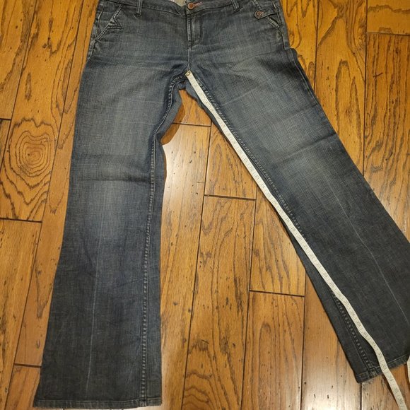 VOLCOM Junior's Jeans Dark Wash Denim Flare (Size 13) - Picture 8 of 11